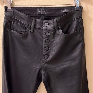 Joes Callie high rise black coated cropped button up jean NWOT